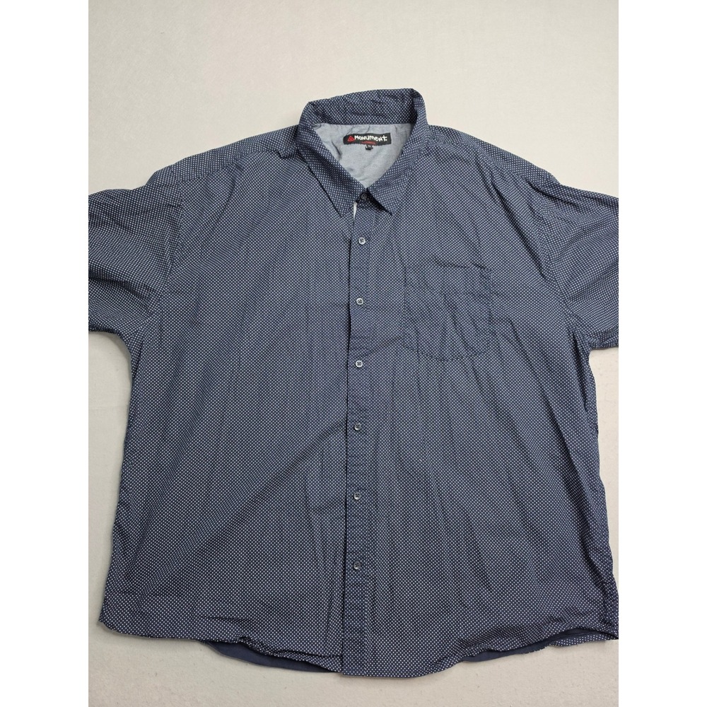 Monument Shirt Men's 4X Navy Blue Polka Dot 100% Cotton Button-Up Everyday Wear - Picture 1 of 7